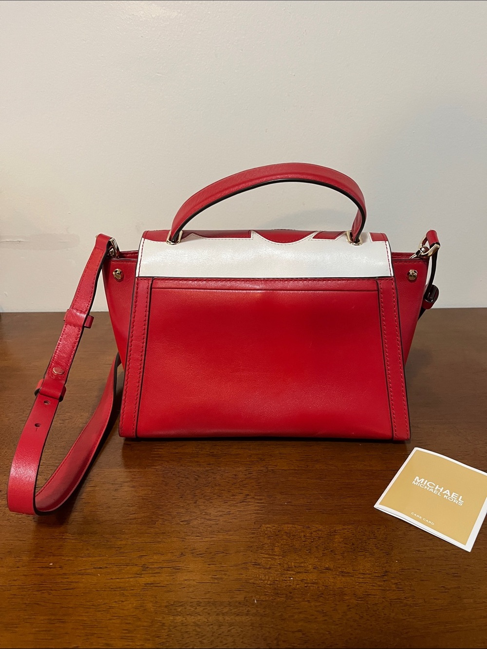 Michael Kors Red and White Logo Top-Handle Satchel - Picture 3 of 8